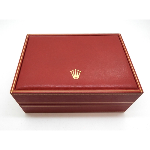 A Rolex Gen ve watch box outer in tooled red leatherette with