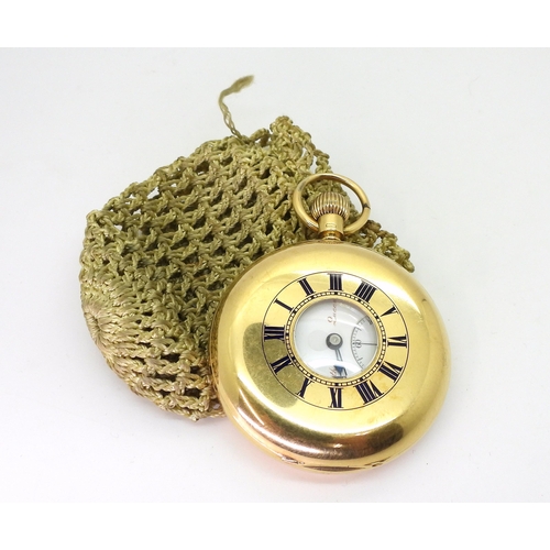 18ct gold half hunter pocket clearance watch