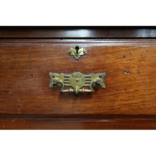 15 - A Victorian mahogany two over two dressing chest base (lacking mirror), 72cm high x 106cm wide x 53c... 