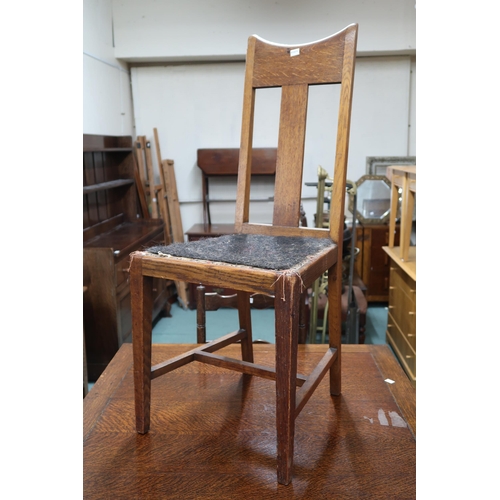 33 - A lot comprising 20th century oak pull out dining table with barley twist supports, 80cm high x 92cm... 