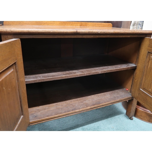 40 - A late Victorian oak dressing chest with adjustable mirror on drawered superstructure on base with t... 