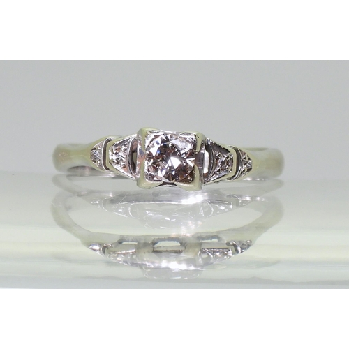 729 - An 18ct gold diamond engagement ring, the top is vintage and set with a 0.20ct diamond with further ... 