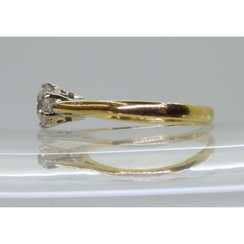 756 - An 18ct gold old cut diamond solitaire of estimated approx 0.60cts, finger size L, weight 2.7gms