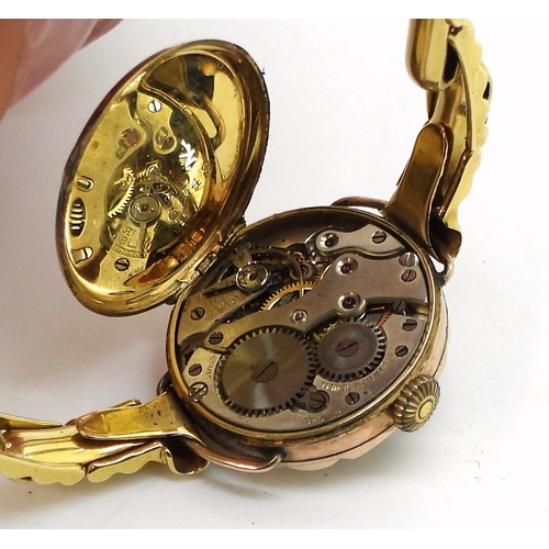 798 - A 9ct gold ladies vintage watch with an 18ct gold strap, together with two 9ct gold ladies Avia watc... 