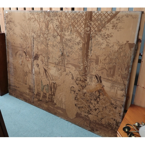 59 - A large 20th century wall tapestry, 149cm high x 204cm wide and a nautical themed tapestry (2)