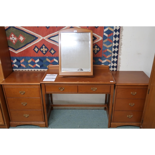 73 - A lot of mid 20th century Stag bedroom furniture to consist of two drawer dressing table with separa... 