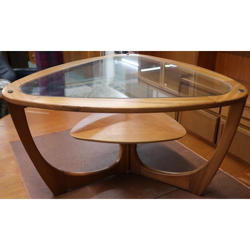 76 - A mid 20th century teak and glass Nathan coffee table, 41cm high x 74cm diameter