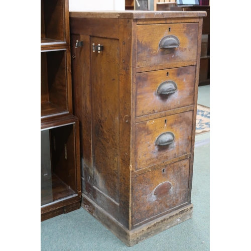 91 - A lot comprising mid 20th century stained teak sectional bookcase with glass sliding doors, 108cm hi... 