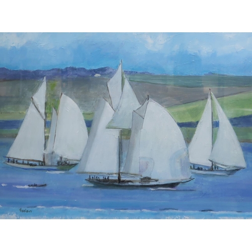 1003 - DELNY GOALEN (SCOTTISH 1932-2023) REGATTA Oil on canvas, signed lower left, 38 x 48cm... 