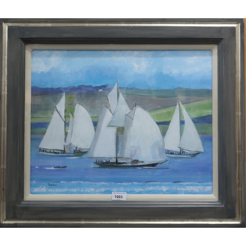 1003 - DELNY GOALEN (SCOTTISH 1932-2023) REGATTA Oil on canvas, signed lower left, 38 x 48cm... 