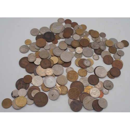 335 - A small collection of three penny coins with together with a Victorian shilling, Great Britain The C... 