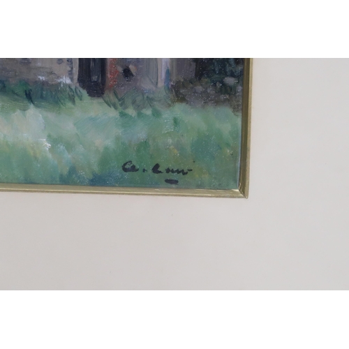 909 - ANDREW LAW  Old Auchens Castle, signed, oil on board, 30 x 25cm