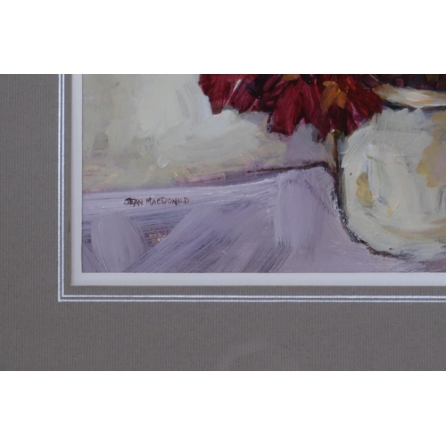 917 - JEAN MACDONALD Primula, signed, oil on board, 21 x 30cm