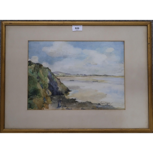 920 - JESSIE KEPPIE R.S.W White sands, signed, watercolour, 27 x 37cm