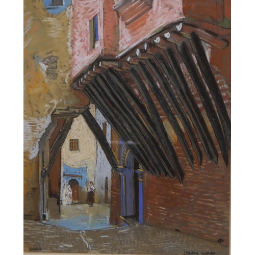 921 - ALEXANDER GRAHAM MUNRO Courtyard,Algiers, signed, pastel, 28 x 23cm