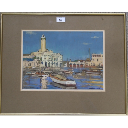 923 - ALEXANDER GRAHAM MUNRO L'Amiraute, Algiers,signed, pastel, dated, 1927,26 x 35cm