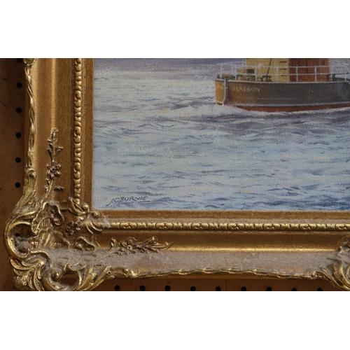 927 - JAMES CURRY BURNIE A busy shipping lane, signed, oil on board, 34 x 44cm and ALEXANDER ROBB Sal... 