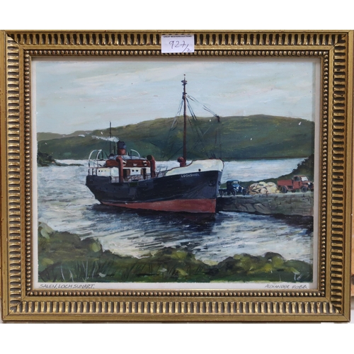 927 - JAMES CURRY BURNIE A busy shipping lane, signed, oil on board, 34 x 44cm and ALEXANDER ROBB Sal... 