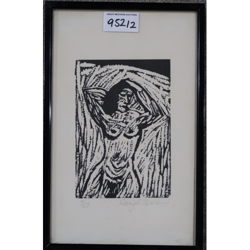 952 - DOUGLAS THOMSON (SCOTTISH b.1955) HEAD Linocut print, signed lower left, numbered  16/50, 13 x 11.5c... 