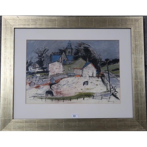 981 - DAVID MACLEOD MARTIN (SCOTTISH 1922-2018) DRUMCLOG Charcoal, signed lower left, 36 x 53cm&... 