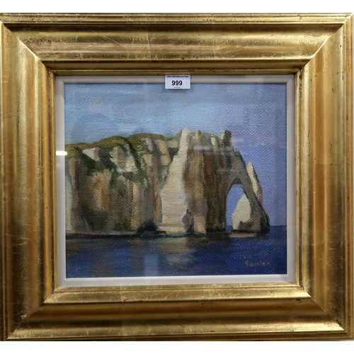 999 - DENLY GOALEN (SCOTTISH 1932-2023) FALAISES, CAP D'ANTIFER Oil on canvas, signed lower righ... 