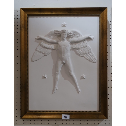 158 - ALEXANDER STODDART (SCOTTISH B. 1959)A plaster plaque titled Aonghus Og in the heavens, signed and d... 