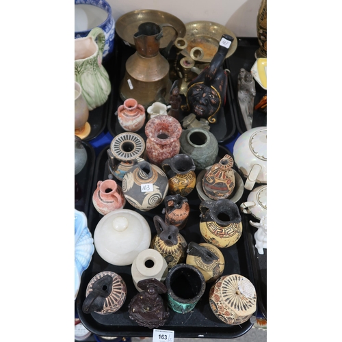 163 - A collection of Greek style jugs and vessels and other items