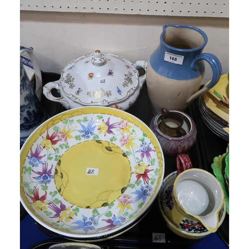 168 - Three Bough pottery bowls, a milk jug and sugar bowl and other ceramics