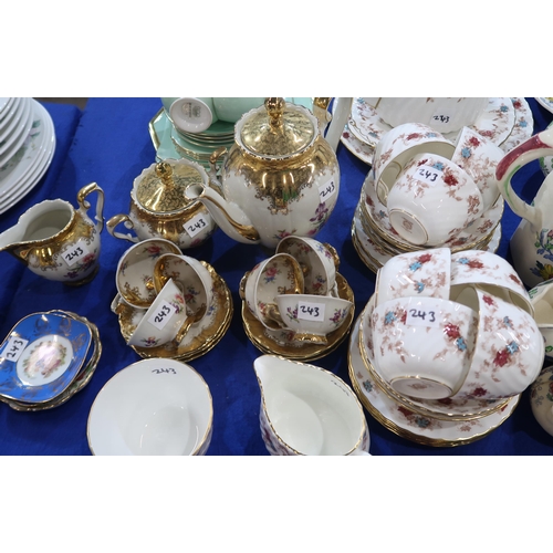 243 - Mason's Regency dinner wares, a Minton Ancestral teaset, a Bavarian porcelain coffee set and an Art ... 