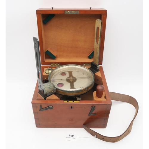 384 - A mahogany-cased compass by Norton & Gregory Ltd. of London & Glasgow