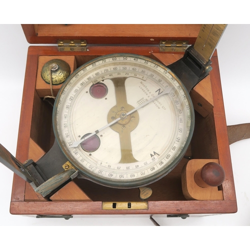 384 - A mahogany-cased compass by Norton & Gregory Ltd. of London & Glasgow