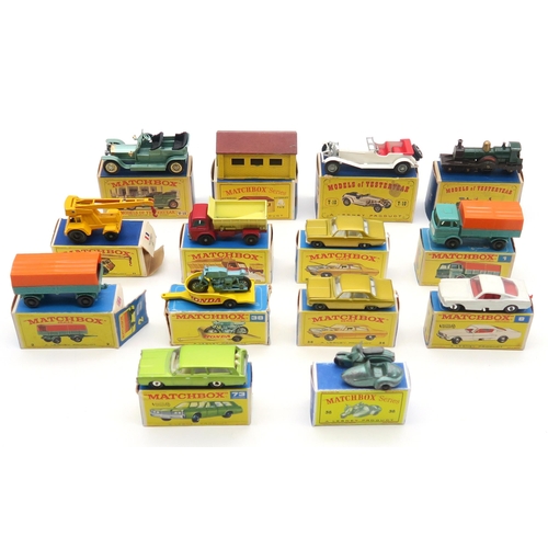 439 - A selection of boxed Matchbox model vehicles, to include 1 Mercedes Truck, 38 Honda Motorcycle with ... 