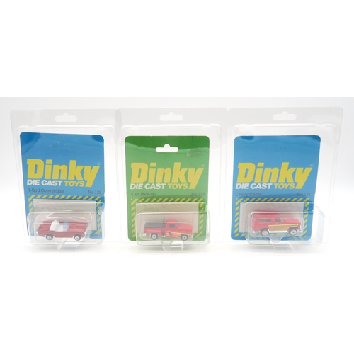 446 - Dinky Die Cast Toys model vehicles, comprising 129 T-Bird Convertible (x2), 63 Corvette, 115 Camaro,... 