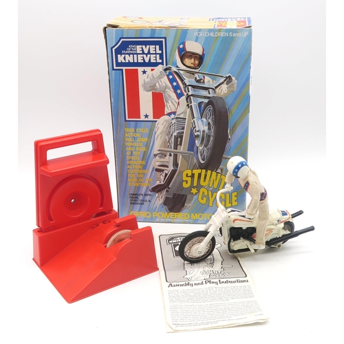 448 - A boxed Evel Knievel Stunt Cycle by Ideal Toys, retaining its original instruction leaflet