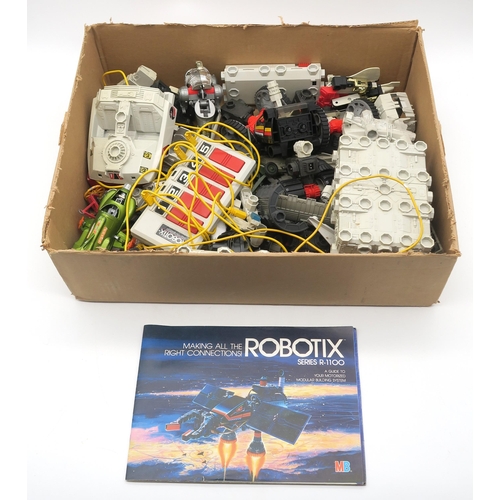 451 - Assorted MB Robotix components, with original instruction manual and Dinky Shado UFO Interceptor and... 