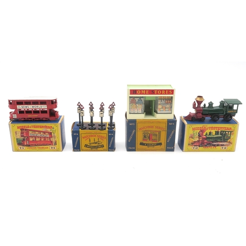 452 - Boxed Moko Lesney No. 4 and 5 Accessory Packs, Models of Yesteryear Y-3 London Tramcar and Y-13 Sant... 