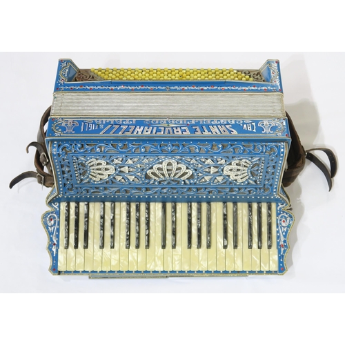 465 - An Italian 120 bass/43 key accordion by Sante Crucianelli, inlaid with mother of pearl and abalone a... 