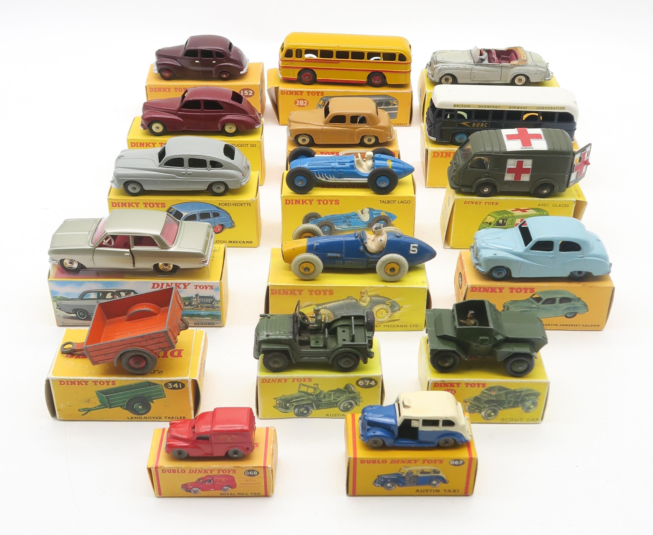 A collection of Dinky Toy model vehicles in reproduction boxes 