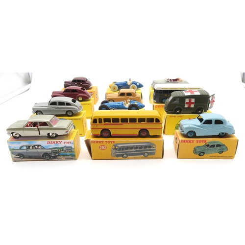 430 - A collection of Dinky Toy model vehicles in reproduction boxes - 283 B.O.A.C. Coach, 23M Ferrari Rac... 