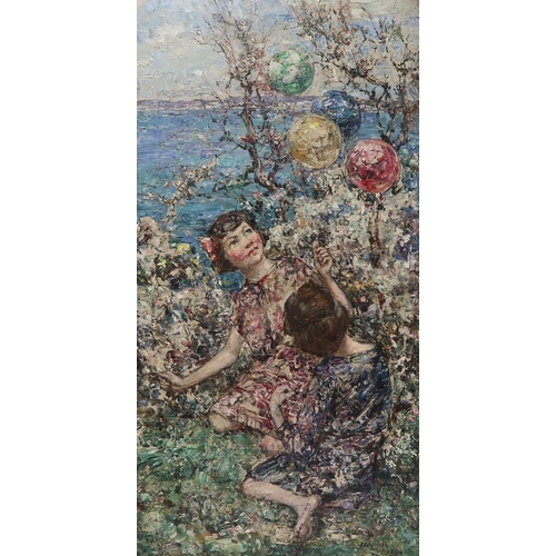 2958 - EDWARD ATKINSON HORNEL (SCOTTISH 1864-1933)BALLOONS, BRIGHOUSE BAYOil on canvas, signed lower right,... 