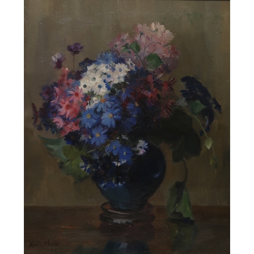 2994 - KATE WYLIE (SCOTTISH 1877-1941)MIXED FLOWERS IN A VASEOil on canvas, signed lower left, 61 x 51cm (2... 