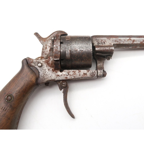 454 - A pair of 19th century Belgian pinfire pistols, housed in a later fitted case