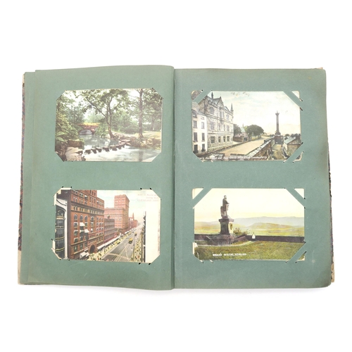 455 - An album of early-20th century postcards, to include views of New York, Ohio, Rome, Calcutta, variou... 