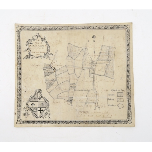 466 - A Georgian hand-drawn map on vellum titled 