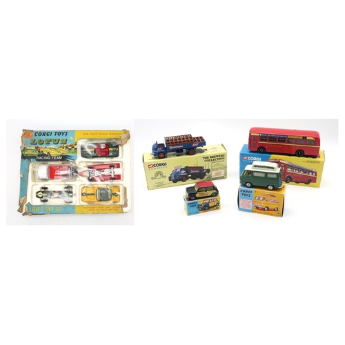 470 - A boxed Corgi Toys Gift Set 37 Lotus Racing Team, together with 420 Ford Thames 