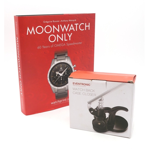 481 - *WITHDRAWN* A boxed Eventronic watch back case closer, together with a copy of Moonwatch Only: 60 Ye... 