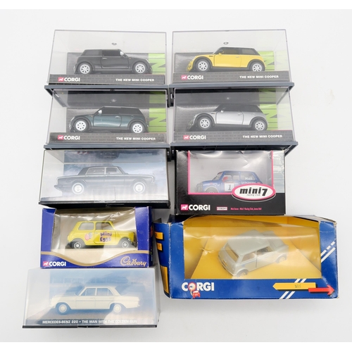 485 - A small collection of boxed Corgi model Minis, together with James Bond Moonraker and Man With the G... 