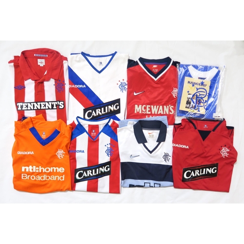 490 - Glasgow Rangers FC: a collection of vintage shirts, including a packaged 50 League Titles limited ed... 