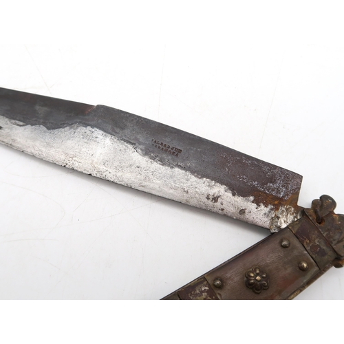 493 - A Spanish navaja folding knife, the blade measuring approx. 18cm in length and stamped 