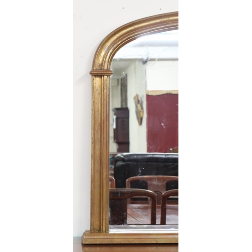29 - A 20th century gilt framed overmantle mirror, 81cm high x 116cm wide 